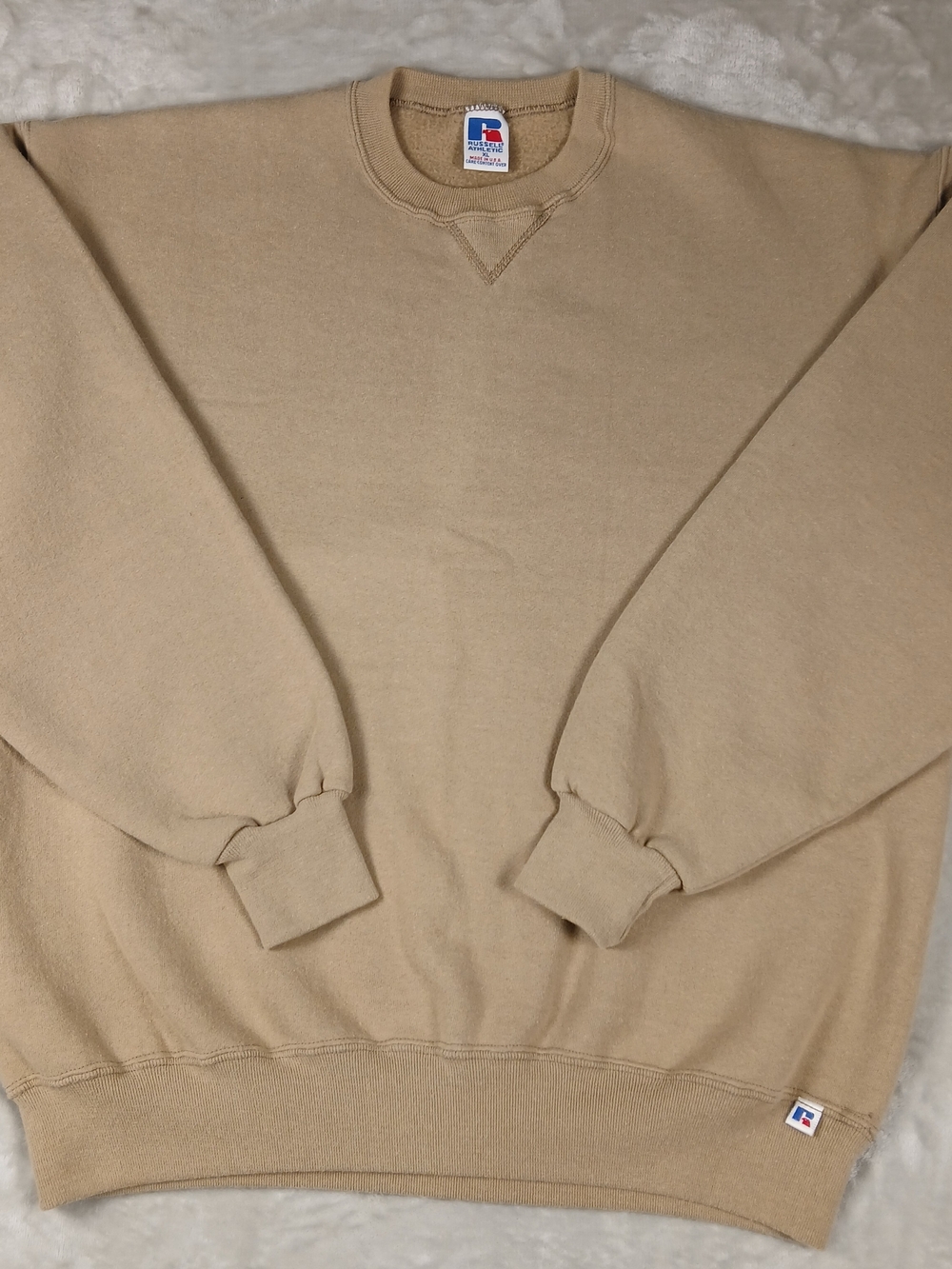 Vintage Russell Athletic Sweatshirt XL Men's Crewneck Beige Blank USA
